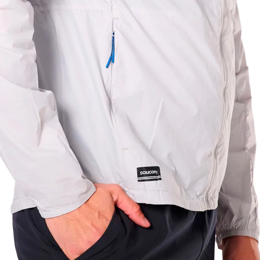 Imagen 5 de 7 de Campera Saucony Rompeviento Peregrine Packaway 2-GRIS