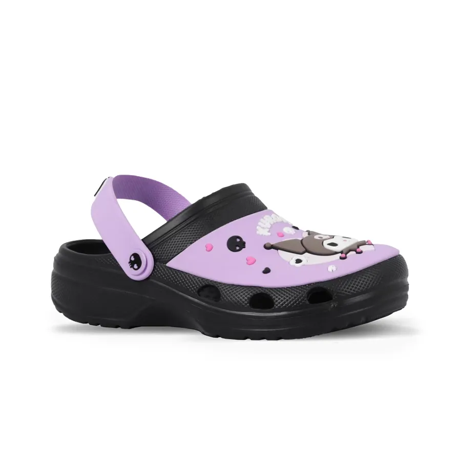 Imagen 0 de 4 de Sandalias Footy Clogs Kuromi Heart-NEGRO/VIOLETA