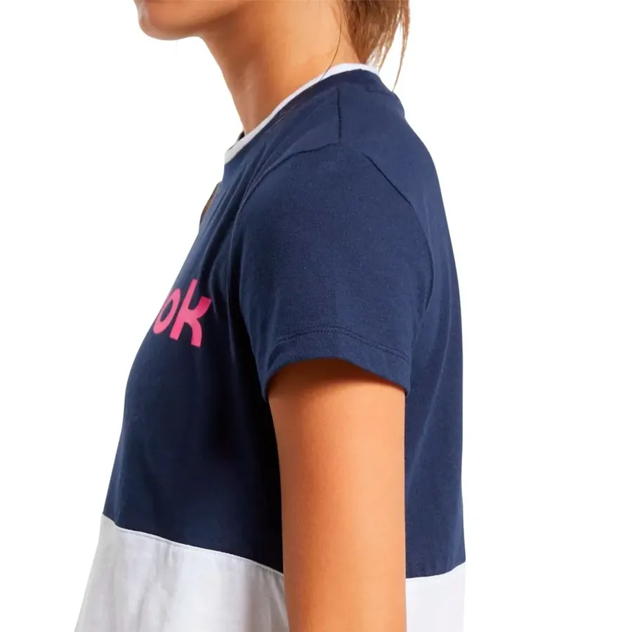 Imagen 2 de 4 de Remera Reebok Linear Logo Crop-MARINO/ROSA/BLANCO