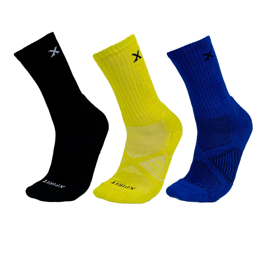 Imagen 0 de 1 de Medias Xpirit Icon Crew Tripack-NEGRO/AMARILLO/AZUL