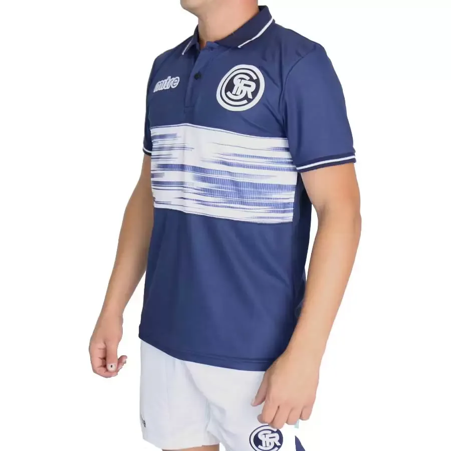 Imagen 1 de 3 de Remera Mitre Chomba Independiente Rivadavia Polo Newton-AZUL