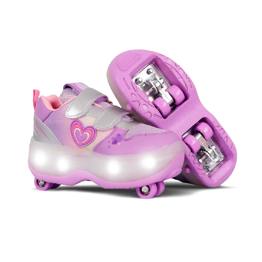 Imagen 2 de 3 de Zapatillas Footy Roll Love con Ruedas+Luz Led-FUCSIA/ROSA