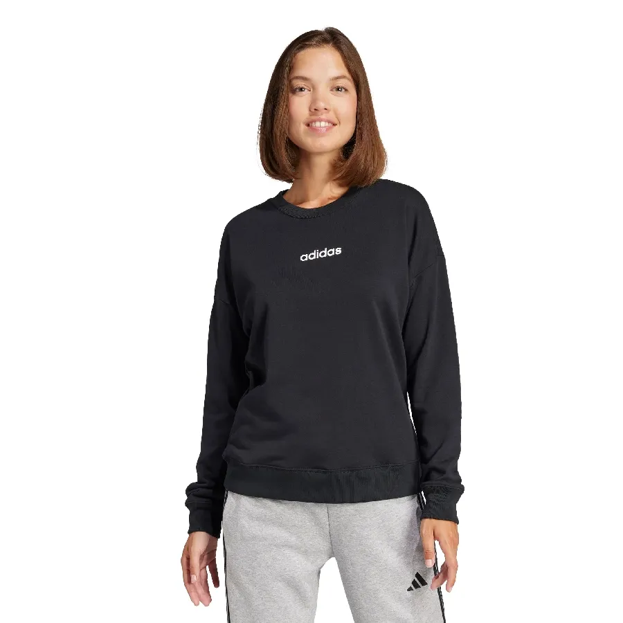 Imagen 0 de 5 de Buzo adidas Essentials Linear French Terry-NEGRO/BLANCO