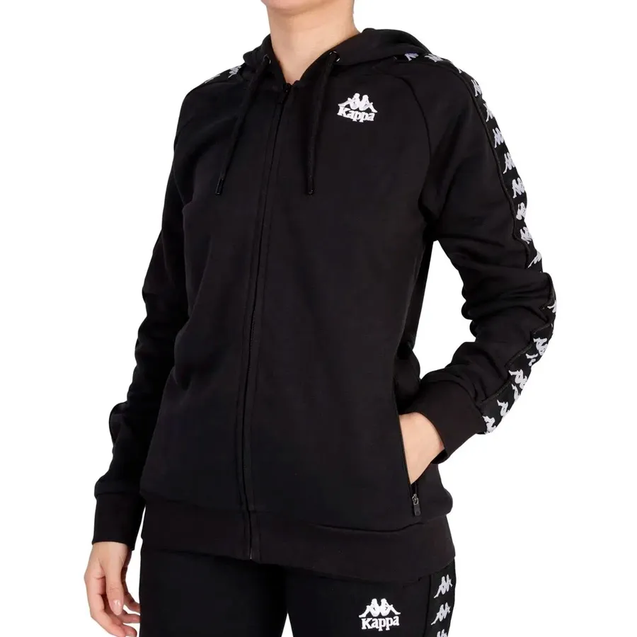 Imagen 1 de 5 de Campera Kappa 222 Banda Balzi 2-NEGRO/BLANCO