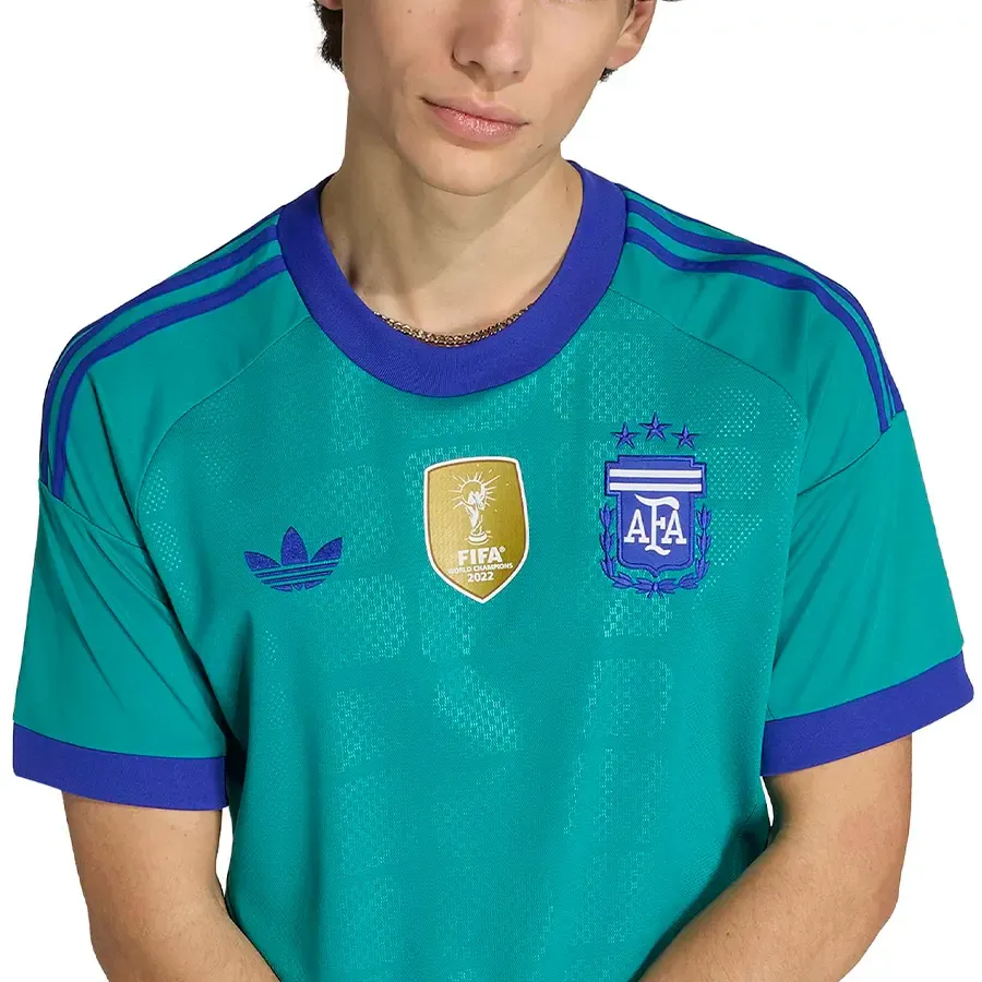 Imagen 2 de 4 de Camiseta adidas originals Arquero Seleccion Argentina AFA 26-VERDE AGUA/AZUL