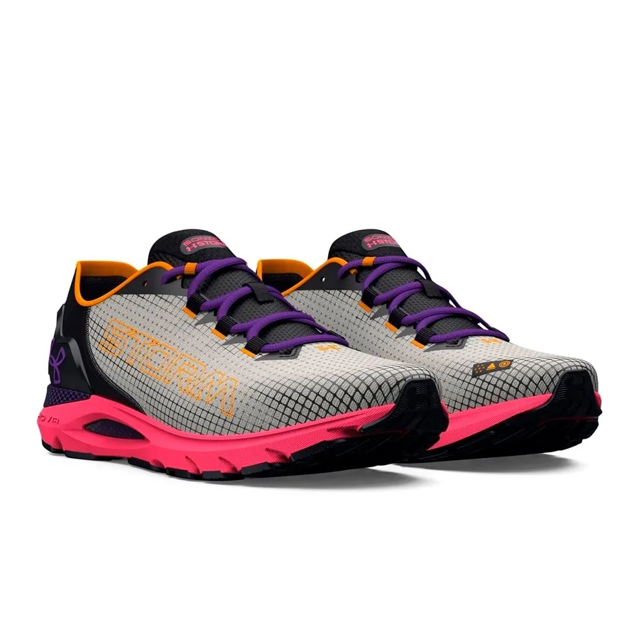 Imagen 4 de 5 de Zapatillas Under Armour Hovr Sonic 6 Storm-GRIS/ROSA/VERDE