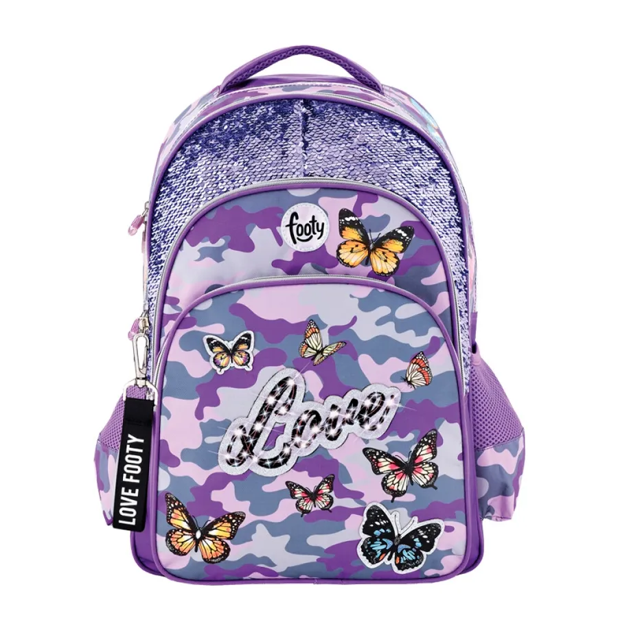 Imagen 0 de 1 de Mochila Footy Espalda 18 Mariposas-VIOLETA