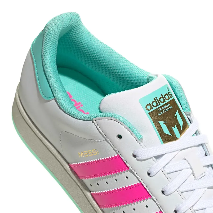 Imagen 5 de 6 de Zapatillas adidas originals Superstar Messi-BLANCO/TURQUESA/ROSA