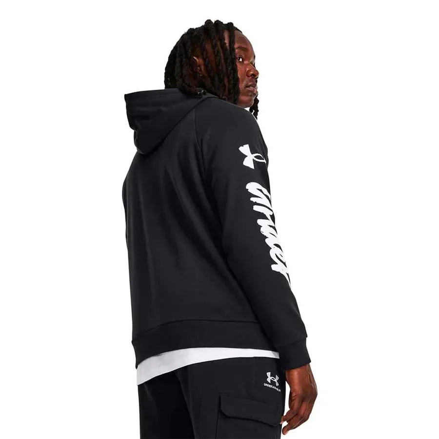 Imagen 3 de 5 de Buzo Under Armour Rival Fleece-NEGRO/BLANCO