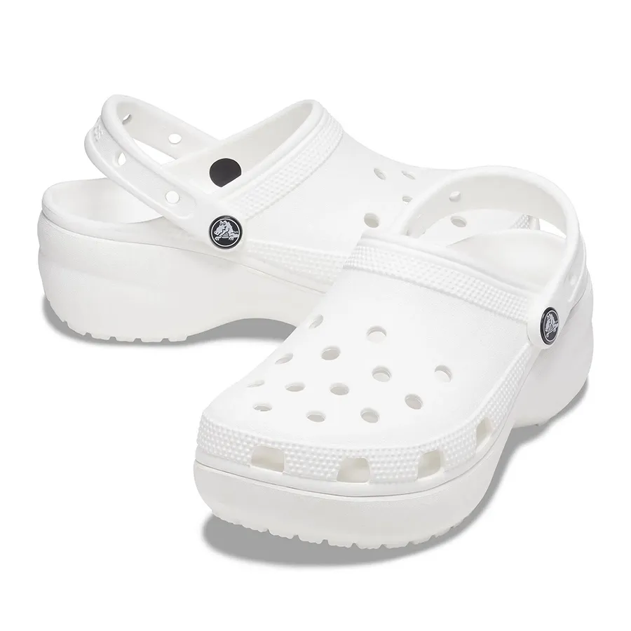 Imagen 3 de 5 de Ojotas Crocs Classic Platform Clog-BLANCO