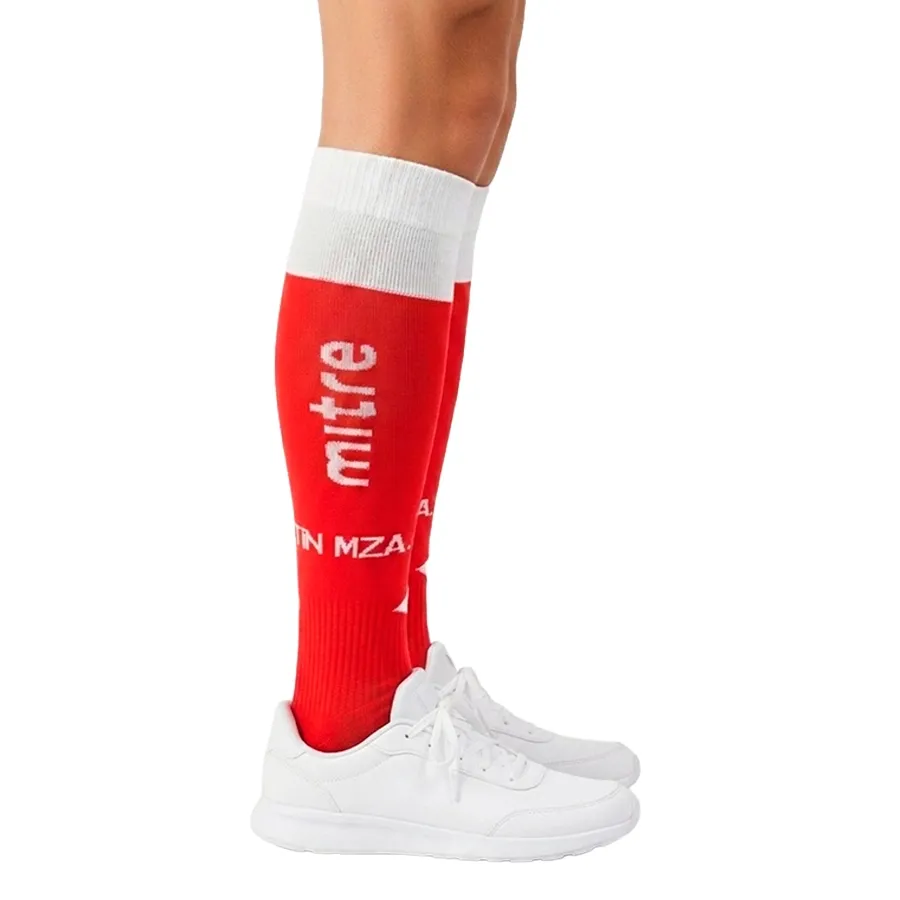 Imagen 1 de 2 de Medias Mitre Gemeleras San Martín de Mza 25-BLANCO/ROJO