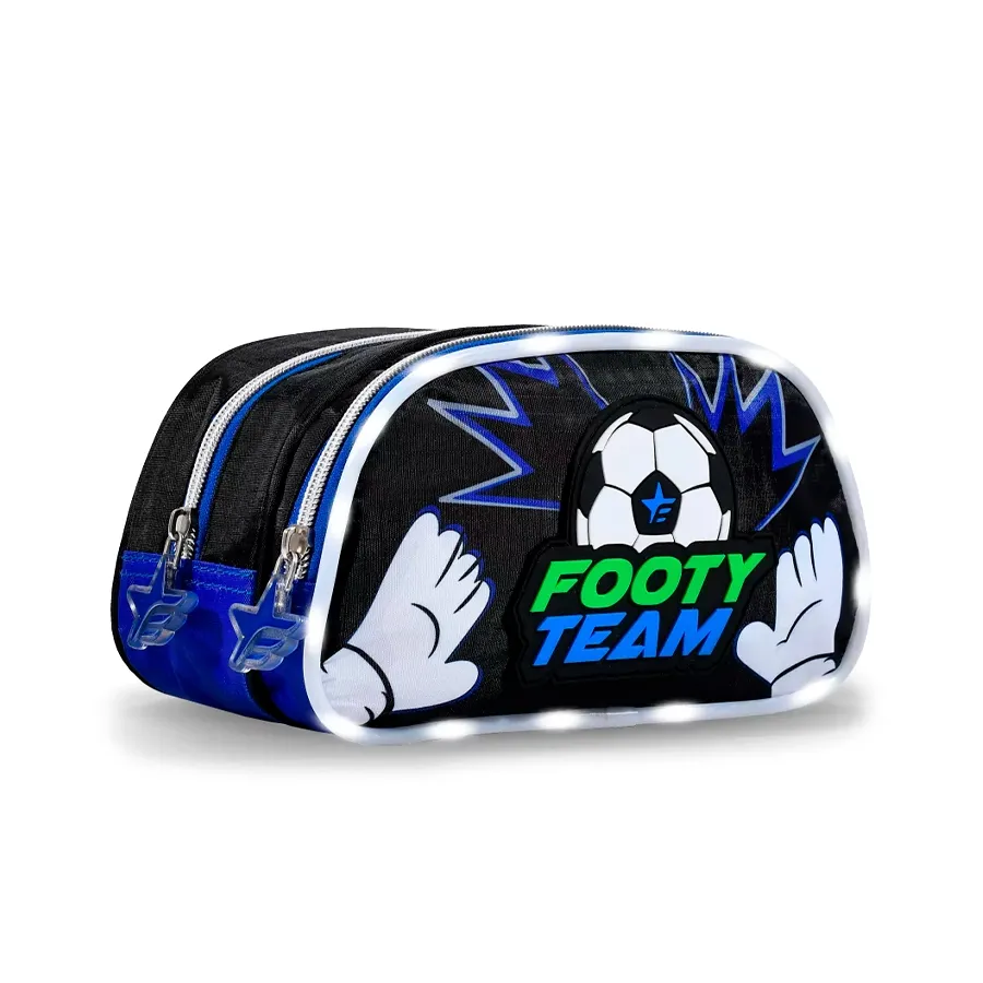 Imagen 1 de 3 de Cartuchera Footy Futbol Pop It Con Led-NEGRO/MARINO/VERDE