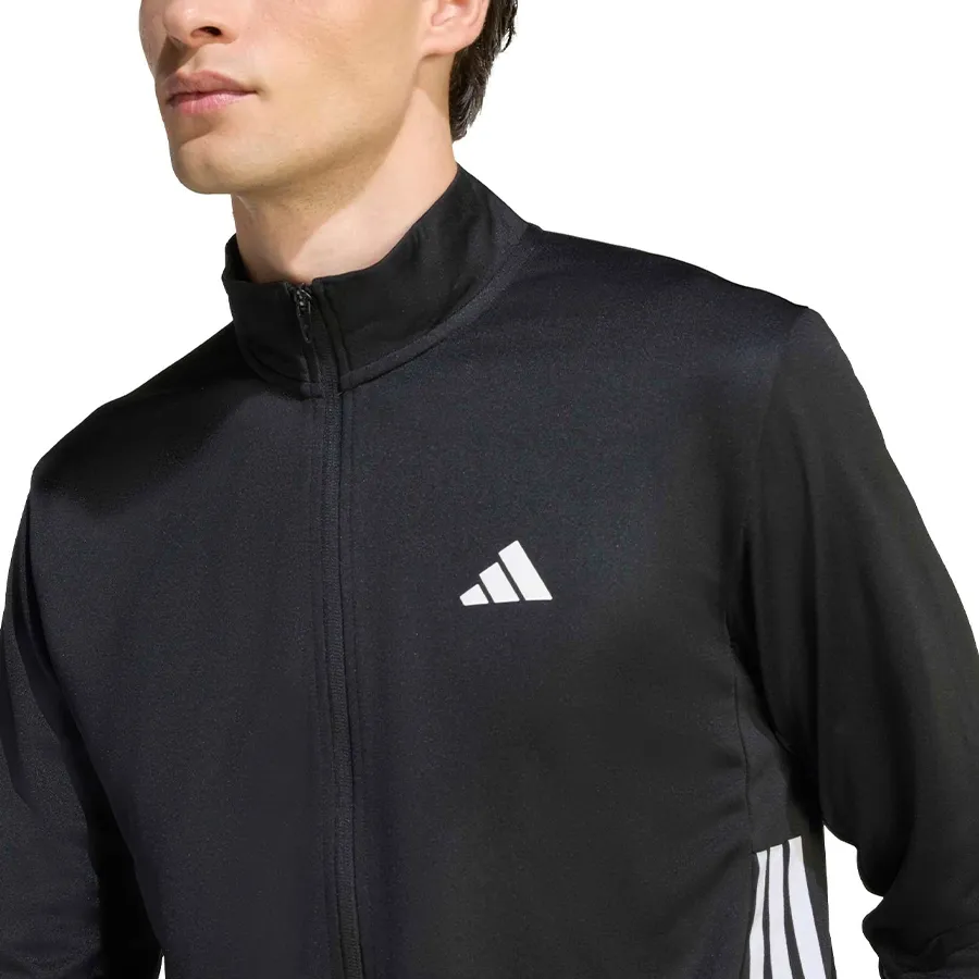 Imagen 4 de 6 de Campera adidas Workout Essentials 3 Stripes-NEGRO